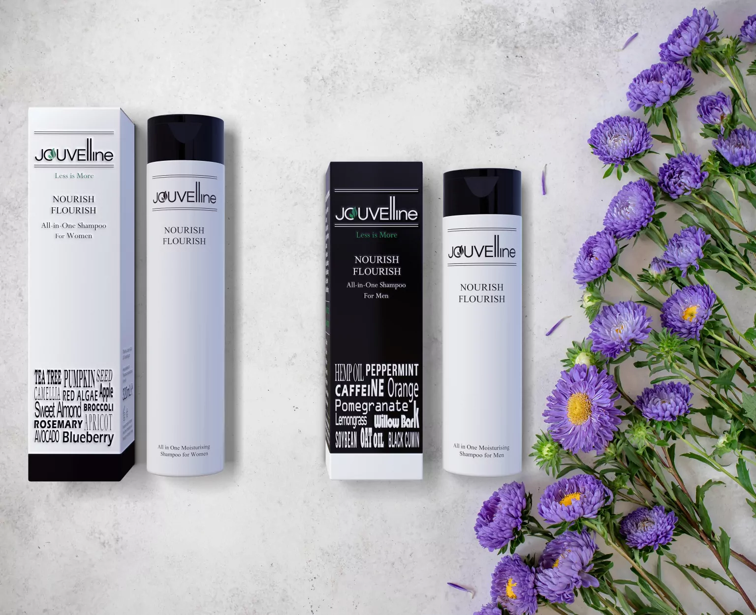 purple flowers with petals with copy space background